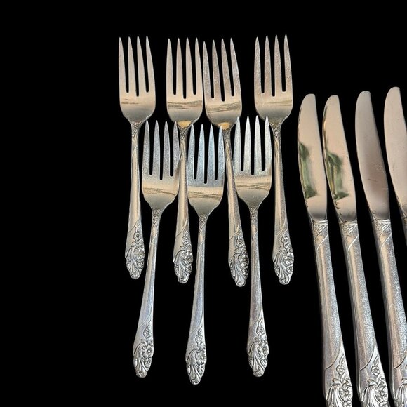 Oneida Community EVENING STAR Silverware Flatware 42 piece set Silver-plat 1950s - Picture 7 of 10